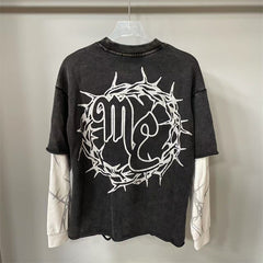 MIXED EMOTION “Barbed Wire” thermal Long Sleeve Tee