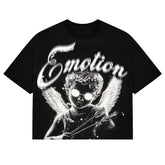 MIXED EMOTION Black “Pearl” Cropped Tee