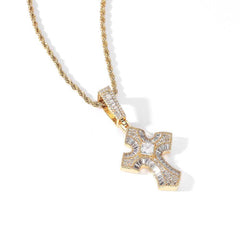 Men's Cross Pendant Zirconia Necklace