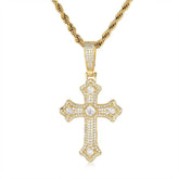 Men's Cross Micro-Inlaid Zirconia Pendant Necklace