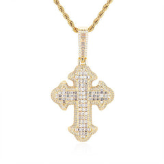 Men's Cross Zirconia Pendant Necklace