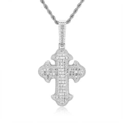Men's Cross Zirconia Pendant Necklace