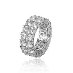 Men's Double Row Zircon Ring