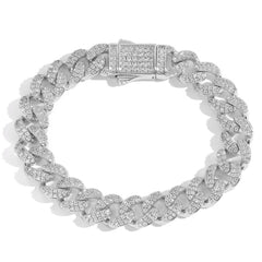 Men's Double Row Zirconia Cuban Bracelet #CHA065