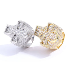 Men's Cross Diamond Zirconia Ring