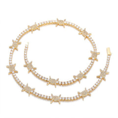 Men's Spring Clasp Thorn Zirconia Necklace #CHA275