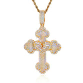 Men's Broken Heart Cross Pendant Necklace