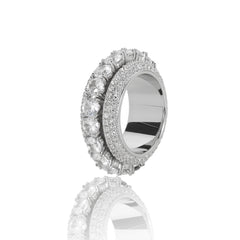Men's Five-row Micro-paved Zirconia Rotating Ring