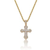 Men's Cross Colored Zirconia Pendant Necklace