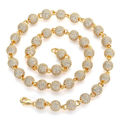 Women's Micro-paved Zirconia Round Bead Necklace #CHA099