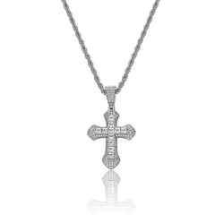 Men's Cross Colored Zirconia Pendant Necklace
