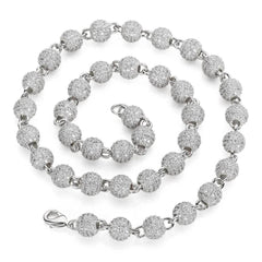 Women's Micro-paved Zirconia Round Bead Necklace #CHA099