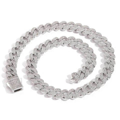 Men's Double Row Diamond Cuban Necklace #CHA065