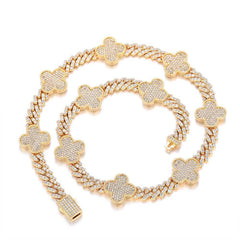 Women's Spring Clasp Four-leaf Clover Necklace #CHA280