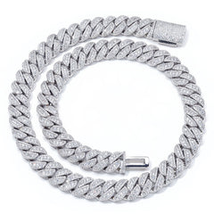 Men's Flap Clasp Diamond Zircon Cuban Necklace #CHA335