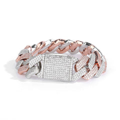 Men's Three-row Zircon Diamond Cuban Bracelet #CHA198