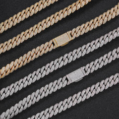 Men's Double Row Zircon Necklace #CHA084