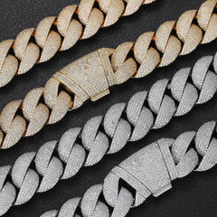 Men's Bubble Pave Zirconia Cuban Necklace #CHA142