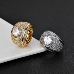 Men's Mixed Large Zircon Ring