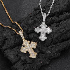 Men's Cross Zirconia Pendant Necklace