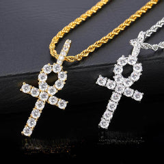 Men's Cross Pendant Zirconia Necklace
