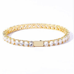 Men's Spring Clasp Tennis Zirconia Bracelet #CHA005