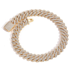 Men's Three-row Zirconia Cuban Necklace # CHA198