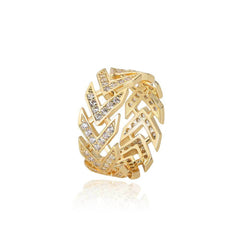 Men's Vintage V-shaped Arrow Zircon Ring