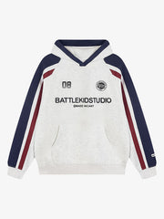 Retro Contrast Color Letter Print Hoodie