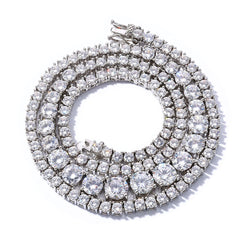 Men's Gradient Size Zirconia Tennis Necklace #CHA257