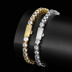 Men's Spring Clasp Tennis Zirconia Bracelet #CHA005