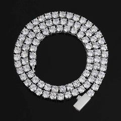 Men's Spring Clasp Tennis Chain Zirconia Necklace #CHA005