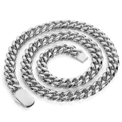 Men's Spring Clasp Titanium Steel Cuban Necklace #CHA030