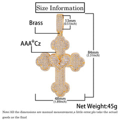 Men's Broken Heart Cross Pendant Necklace