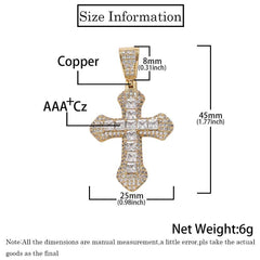 Men's Cross Colored Zirconia Pendant Necklace