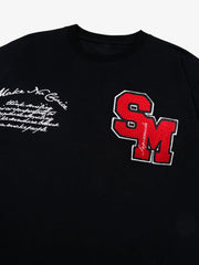 Retro Motorcycle Style Heavy Patch Embroidered T-shirt