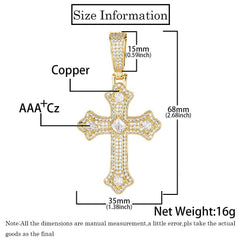 Men's Cross Micro-Inlaid Zirconia Pendant Necklace