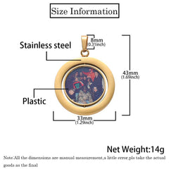 Men's Double-sided Rotating Photo Frame Pendant Necklace