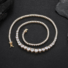 Men's Gradient Size Zirconia Tennis Necklace #CHA257