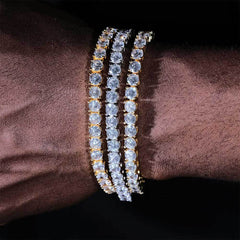 Men's Spring Clasp Tennis Zirconia Bracelet #CHA005