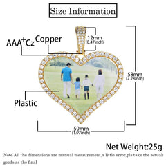 Women's Heart Frame Pendant Copper Inlaid Zirconia Necklace