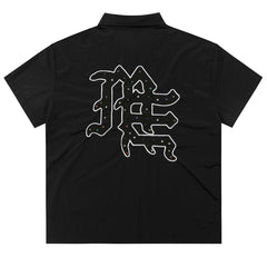 MIXED EMOTION “ME” Rhinestone Zip Up Shirt Tee