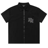 MIXED EMOTION “ME” Rhinestone Zip Up Shirt Tee