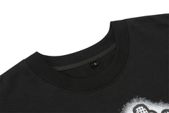 MIXED EMOTION Black Rhinestone Cropped Tee