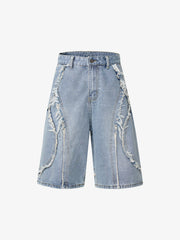 Thesupermade High Street Washed Distressed Denim Shorts - 2100