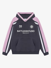 Retro Contrast Color Letter Print Hoodie