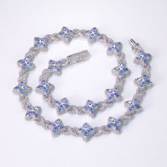 Women's Four-leaf Clover Cuban Zircon Necklace #CHA295