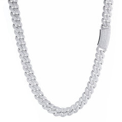 Men's Three-row Diamond Bubble Zircon Necklace #CHA316