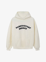 Flocking Letter Embroidery Oversize Hoodie