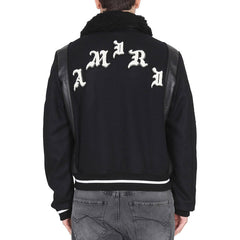 Lang Skull Patch Wool Blend Varsity Jacket